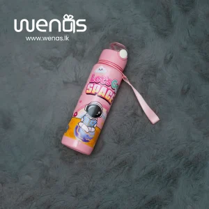 Lets Go Space Water Bottle Pink